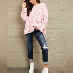 e.Luna Fuzzy Oversized Chunky Knit Sweater sz S